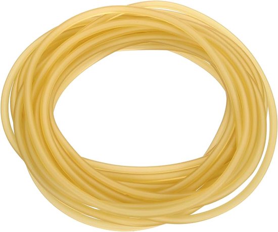 26 Ft (8M) Rubberen Buis, 1/16"(1,8mm) ID x 3/16"(4,5mm) OD Katapult Rubber Banden Rubberen Buis voor Oefening, Stretching, Huisslang, Primaire Kleur