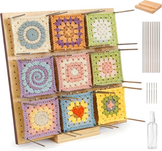 28 cm Granny Square Spanner, bamboe spanplank voor haken, breien en handwerkprojecten