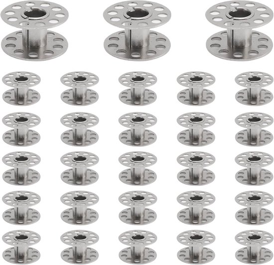 28 metalen spoelen voor naaimachines, universeel toepasbaar voor quilten, borduren en DIY naaiprojecten, geschikt voor diverse merken zoals Singer en Brother