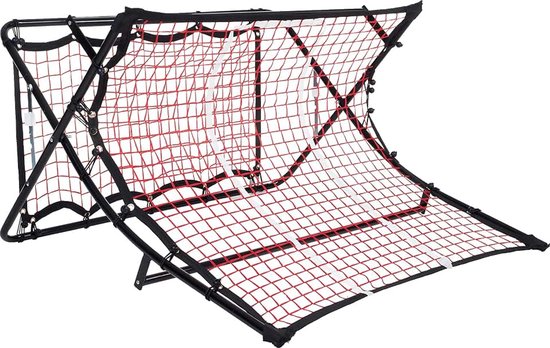 2Improve Unisex Soccer trampoline rebounder, zwart/rood, 111,7 cm/105,5 x 63,5 cm