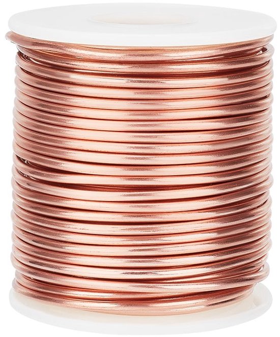 2mm Zacht Koper Draad 20m Spoel voor Sieraden Maken, Knutselen en Tuin Decoratie met Edelstenen en Kerst Thema