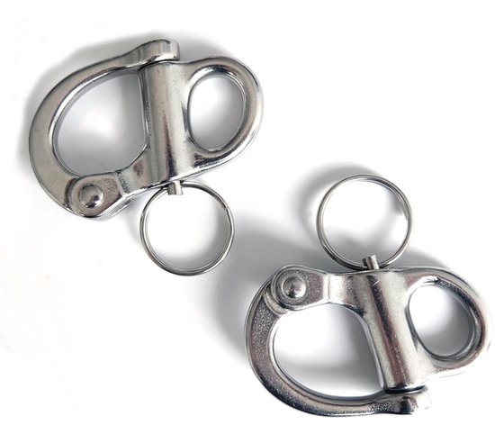 2Pcs 52mm-316 Snap Swivel Shackle - Snap Hooks - Rvs Vaste Snap Shackle - voor Zeilboot Yacht Halyard Hardware Accessoires van Ruesious