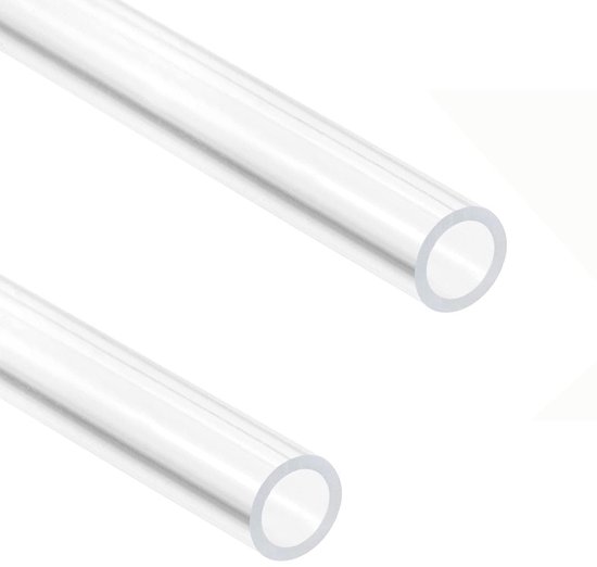 2Pcs Clear Rigid Acrylic Pipe, 6mm ID 8mm OD 305mm Round Tube Tubing for Aquarium, Water Cooling System, Lighting Tube van Merkloos