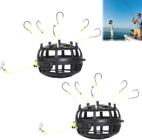 2pcs Fishing Hooks, 360° Floating Bait Cage, Omnidirectional Fishing Hooks, Fishing Accessories for Pike, Zander - ShopVlot