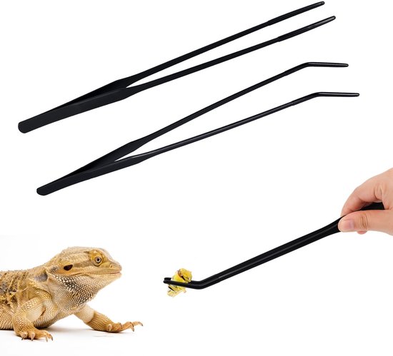 2pcs Reptile Feeding Pliers, Snake Feeder Pliers Non-Slip Corn Ball Python Accessories Extra Long Tweezers for Snake Turtle Lizard Frog Spider van Easyison