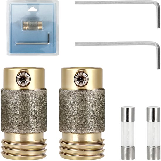 2st 5/8 Inch Diamantslijper Kop Gereedschap, Glas in Lood Gereedschappen en Benodigdheden met 2 Wrenches & 2 Zekeringen voor Glas in Lood Tegel Steen Kunst Bewerking