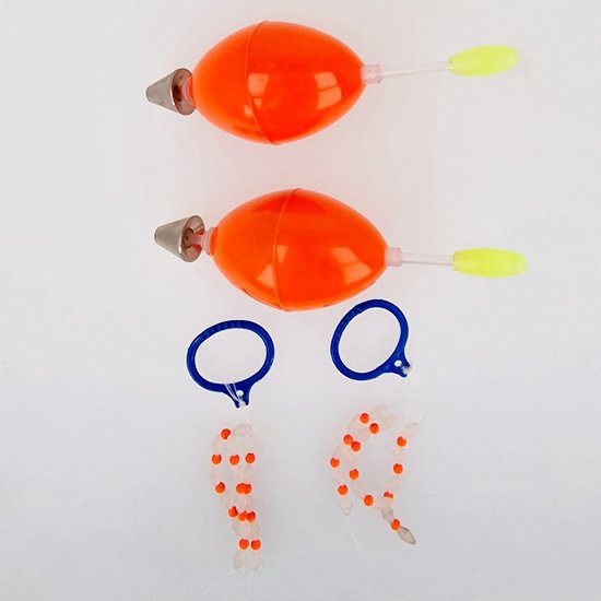 2x Dobber - schuifdobber - bol XL rood - inclusief 30 siliconen stuitjes van Rixx Tools