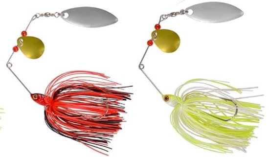 2x Kunstaas 18g - Rubber spinnerbait - Roofvissen Minnow Baits - Kunstaas Pluggen - Met Blinkertjes van Merkloos
