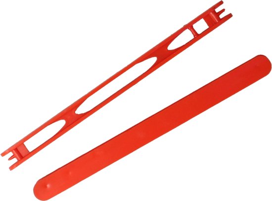 2x Tuigen - winder - plank - rekje - dobber 16cm - rood - vissen