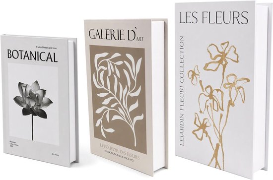 3 decoratieve boeken met magneet, opbergdoos voor nepboeken