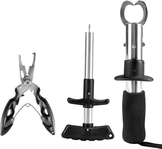 3-delige visgereedschapset, roestvrijstalen vistent, haak verwijderaar met EVA-handvat - ideaal voor zoet- en zoutwatervissen van BESTT.