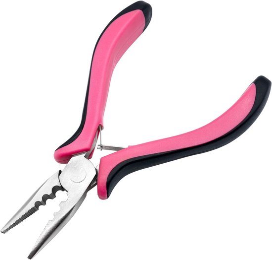 3-gaats haarextensietang voor micro-nano-ring haarverlengingen, professioneel salon- en thuisgebruik (roze) - ShopVlot