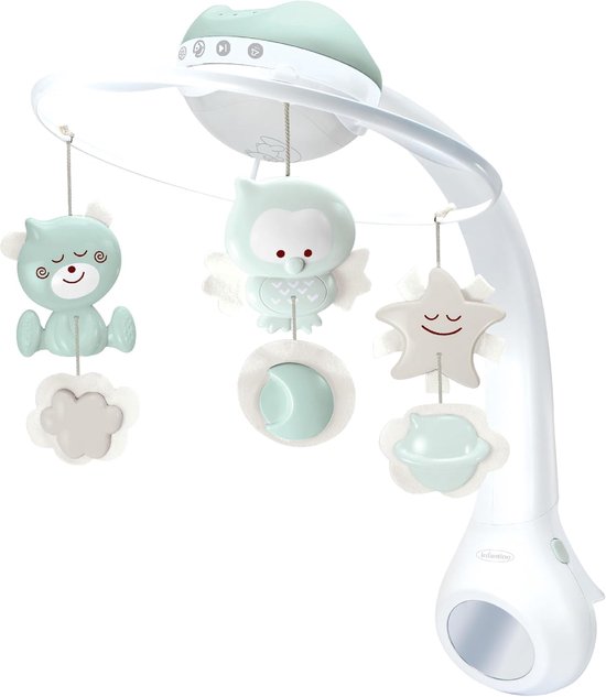 3-in-1 Projector Muziekmobiel, Converteerbare Mobiel, Tafel- & Kinderbedlamp Projector met Wekmodus om Daglicht te Simuleren, Inclusief 6 Melodieën & 4 Natuurgeluiden, Verstandig