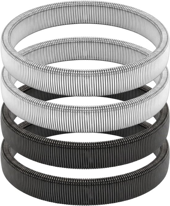 3 Paar Metallic Elastische Mouwenhouders voor Dames en Heren, Antislip Mouwenhouders voor Lange Mouwen Overhemden in Zwart en Wit