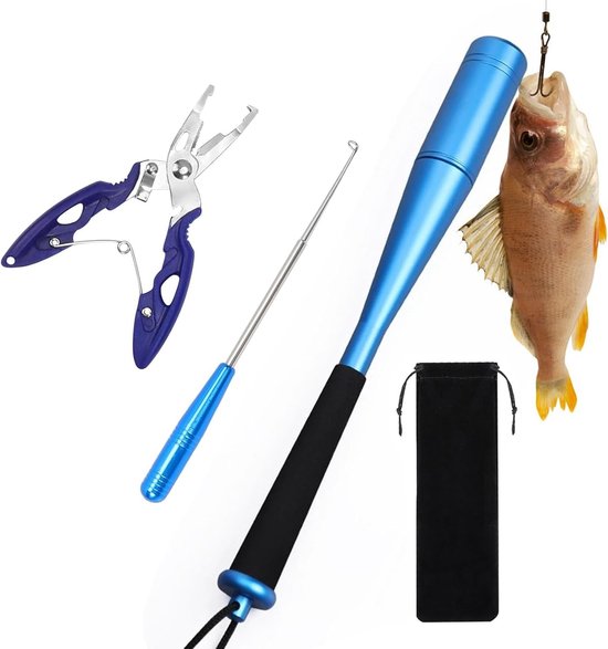 3 Sets Vissersaccessoires met 24.5 cm Pliers, Haakverwijderaar en Aluminium Fish Damper voor Beginners, Ideaal voor Buitenactiviteiten en Forelvissen