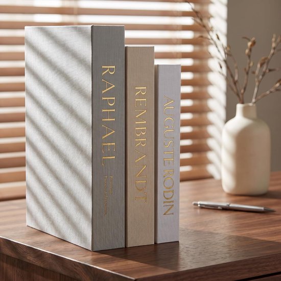 3 stuks decoratieve boeken voor opbergdoos, stapelbaar