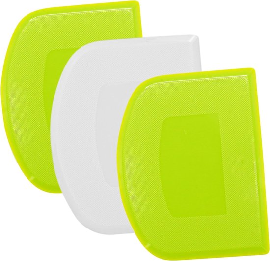 3 stuks deegschraper, deegschraper snijder, plastic gebak brood deeg cutter kom schraper gladder gereedschap, broodschraper voor het bakken van brood, pizza en cake (groen, wit)