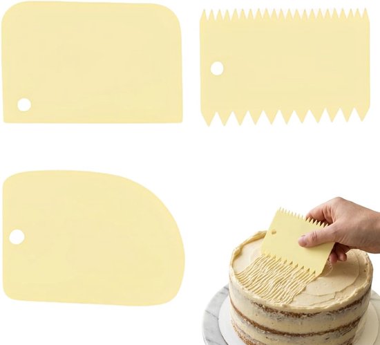 3 stuks gebakhoorn van PP-kunststof, BPA-vrij, zacht, voor het snijden van aardappelen, rand en wig, scherpe bakkerssnijder, antislip
