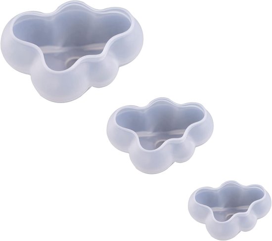 3 stuks kaarsvorm, wolk, siliconen vormen, wolken, kaars, schimmel, herbruikbaar, kaarsvorm, zachte kaarsvormen, 3D-kaarsvorm, siliconen vorm voor handwerk, sieraden, doe-het-zelf (3 maten)
