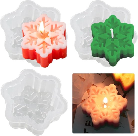 3 Stuks Sneeuwvlok Kaars Mal Siliconen Mal Sneeuwvlok Zeep Mal Siliconen Kaars Mal 3d Sneeuwvlok Diy Hars Mallen Kerst Kaarsen Gieten Mal Kerst Epoxy Hars Ambachtelijke Siliconen Mal