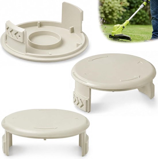 3 stuks spoelafdekking voor grastrimmer, compatibel met accu-modellen, ABS materiaal, grastrimmer accessoires, vervangende spoelkap, tuingereedschap onderdelen