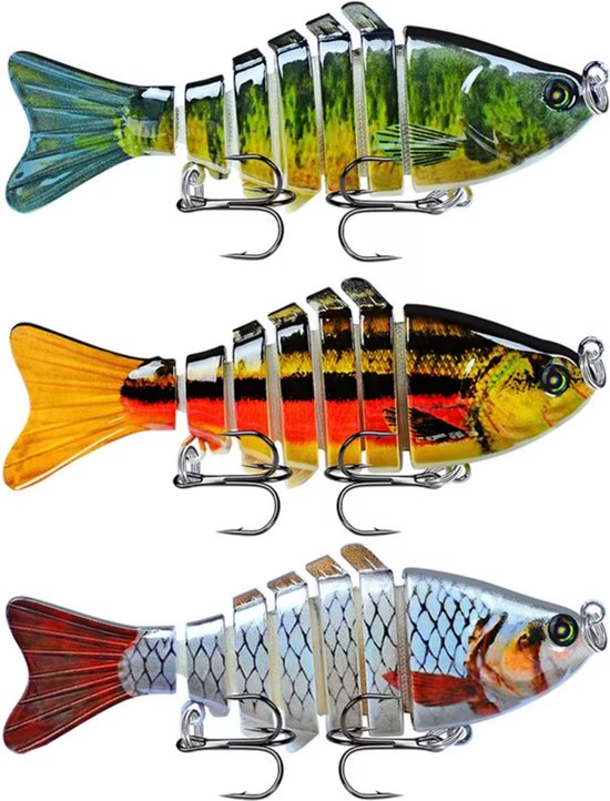 3 Stuks Swimbait Set - Kunstaas voor Roofvissen - Pluggenset - Roofvis - kunstaas Snoek - Hengelsport - Pluggen met Haak - LOUZIR van LOUZIR