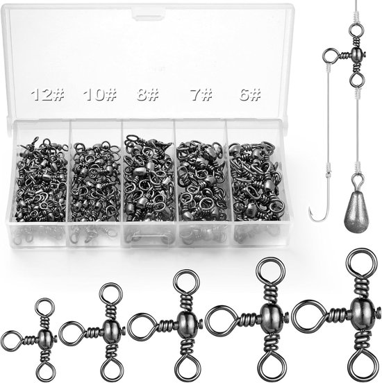 3-Weg Swivel Vissen Haak - Rvs Driehoekige Koppeling voor Zoutwater, Catfish en Zeevissen - 100 Stuks