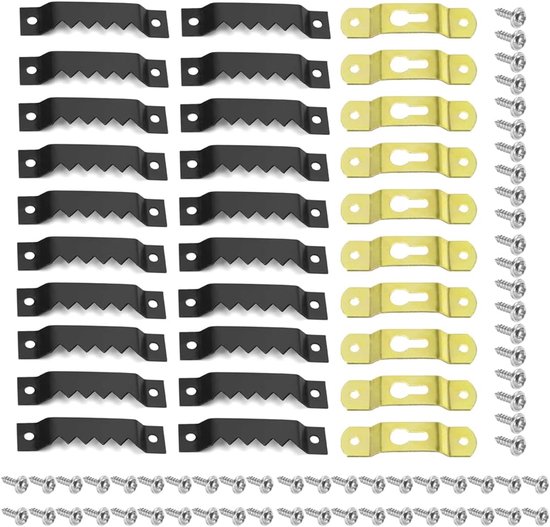 30 Pcs Teeth for Hanging Photos, Photo Frame Hooks with Screws, 20 Teeth, 10 Hidden Hooks - ShopVlot