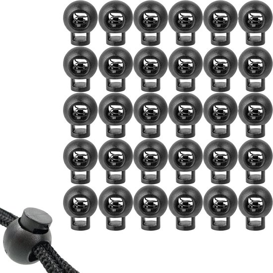 30 Stuks Plastic Cord Stoppers met Gat, Verstelbare Kordelstoppers voor Rugzakken, Schoenen en Kleding
