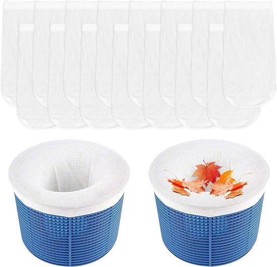 30 stuks skimmersokken, nylon filtersokken, skimmersokken, herbruikbare skimmersokken voor zwembad, zwembadskimmer sokken worden gebruikt om drijvende bladeren, haren en verontreinigingen te