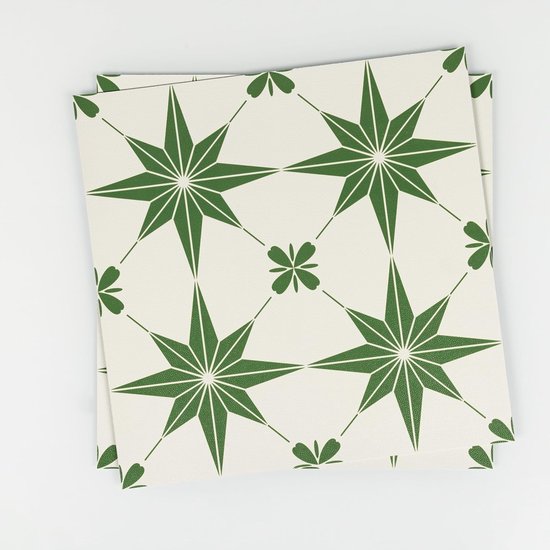 30 x 30 cm Peel and Stick vloertegel, vintage vinylvloer waterdicht voor badkamer, keuken, verwijderbare zelfklevende doe-het-zelf vloeren (modern groen patroon, 30 stuks)