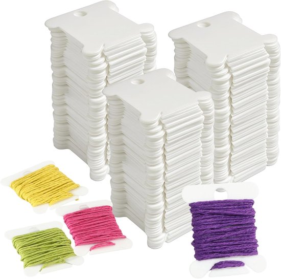 300 Draadkaarten voor Borduren en Handwerken - Plastic Spoelen en Organiser voor Creatieve Projecten, Ideaal voor Borduurwerk en Ambachten