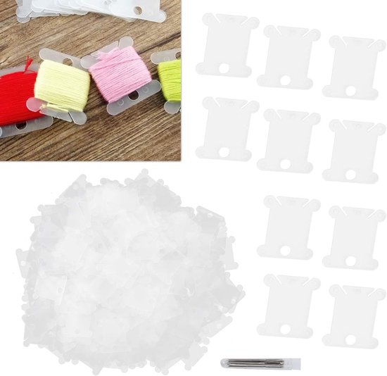 300 stuks Transparante Floss Spoelen voor Borduren en Handwerken - Ideaal voor DIY Projecten en Creatieve Ambachten