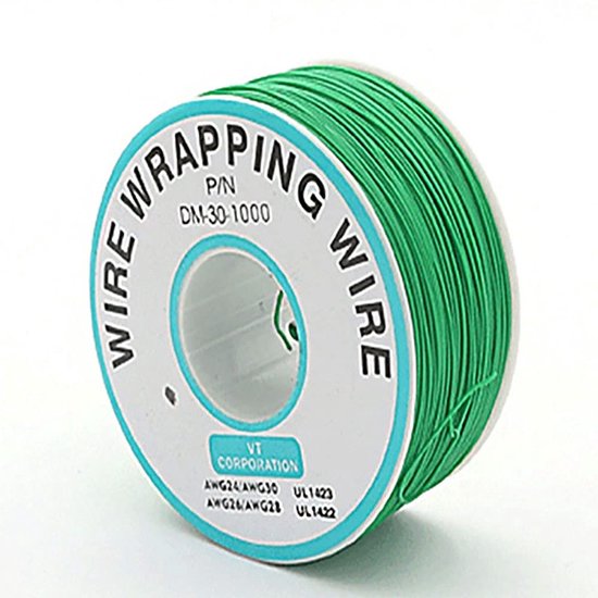 30AWG 0.25mm Groen Solide Draad - Kleurige Elektrische Kabel Spoel voor DIY Projecten, Flexibel en Zacht Tinned Koper voor Elektronica van Merkloos