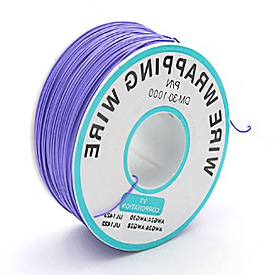 30AWG 0.25mm Paarse Solide Draad - Kleurige Elektrische Kabel Spoel voor DIY Projecten, Flexibel en Zacht, Geschikt voor Elektronica en Aansluitingen
