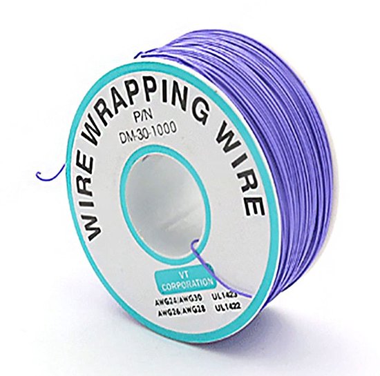 30AWG 0.25mm Paarse Solide Draad - Kleurige Elektrische Kabel Spoel voor DIY Projecten, Flexibele en Zachte Tinned Koper Draden voor Elektronica