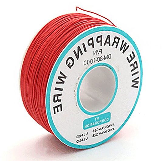 30AWG 0.25mm Rood Solide Draad - Elektrische Kabel Spoel voor DIY Projecten, Flexibel en Zacht, Geschikt voor Elektronica en Aansluitingen