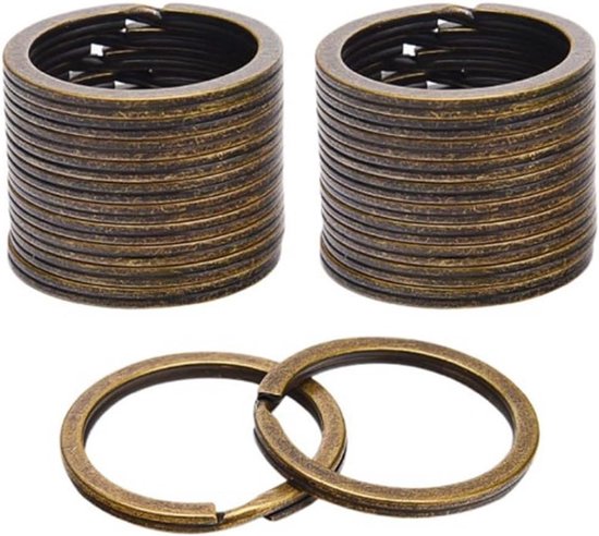 30mm Sleutelhangers DIY Splitringen Metaal Spiralen Oude Bronzen Ketenringen voor Kettingen, Armbanden en Sieraden Creatie