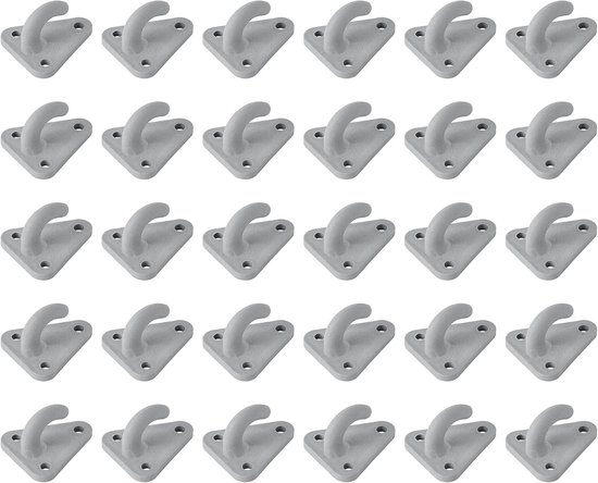 30x Tarpaulin Hooks - Net Hooks & Tension Hooks for Trailer Net - Plastic mounting hooks 45 x 39 mm - ShopVlot