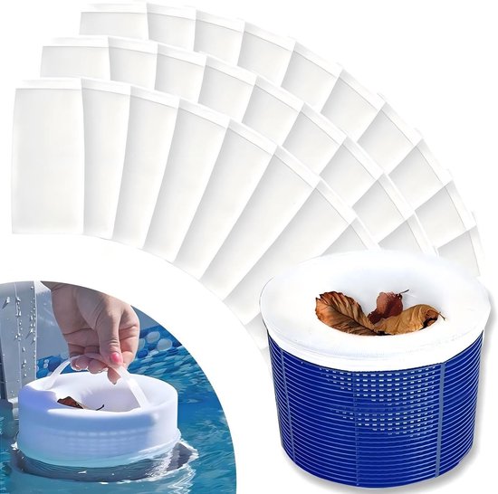 31 stuks skimmersokken, skimmerfiltersokken, skimmernetten voor fijne filtering, skimmer-net, zwembad, filtersokken, zwembad-sokken, skimmerkous, filter voor skimmer zwembad, herbruikbaar skimmer-net