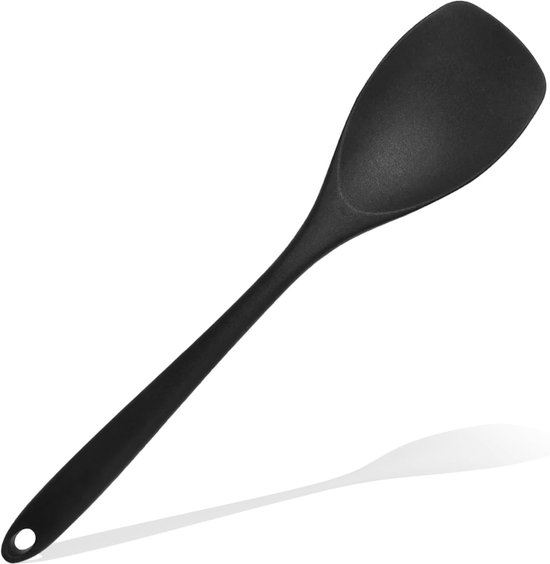 315°C siliconen spatel, kooklepel, siliconen spatel, pannenlikker, siliconen deegschraper, siliconen keukenhulpmiddel, siliconen spatel voor roeren, draaien, schrapen en serveren (zwart)
