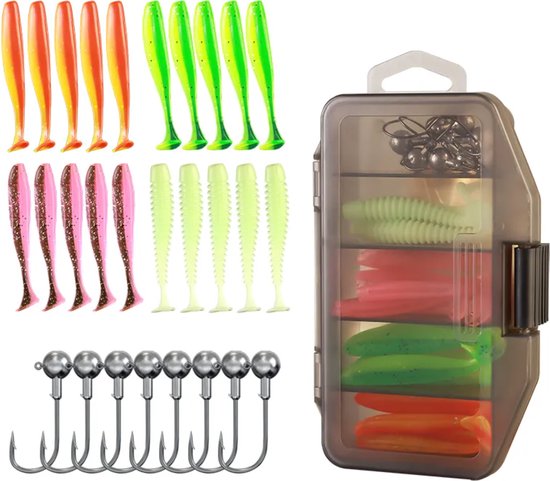 33 Delige Set - Roofvis Kunstaas - Hengelsport Kunstaas Shad - Softbait - Snoek - Baars en Snoekbaars - LOUZIR van LOUZIR