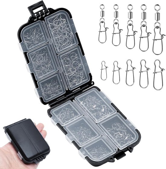 330 Stuks Visaccessoires: Rvs Draaischroeven, Carabiners en Hengelonderdelen voor Snoek en Zander, Perfect voor Vissen tot 40 kg