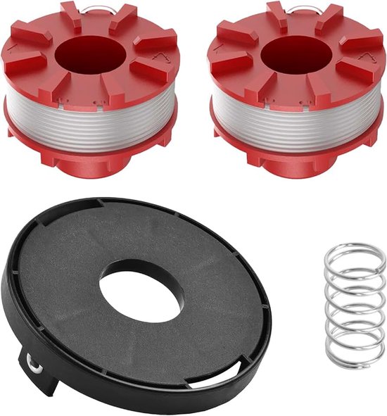 3405096 Trimmerspoel vervanging voor Einhell GE-CT 36/30 LI E SOLO, AGILLO 36/255 BL, Agillo 18/200, 2 mm 8,1 m reservespoel voor grastrimmer met veer en TLE-01-1 afdekking (4 stuks)