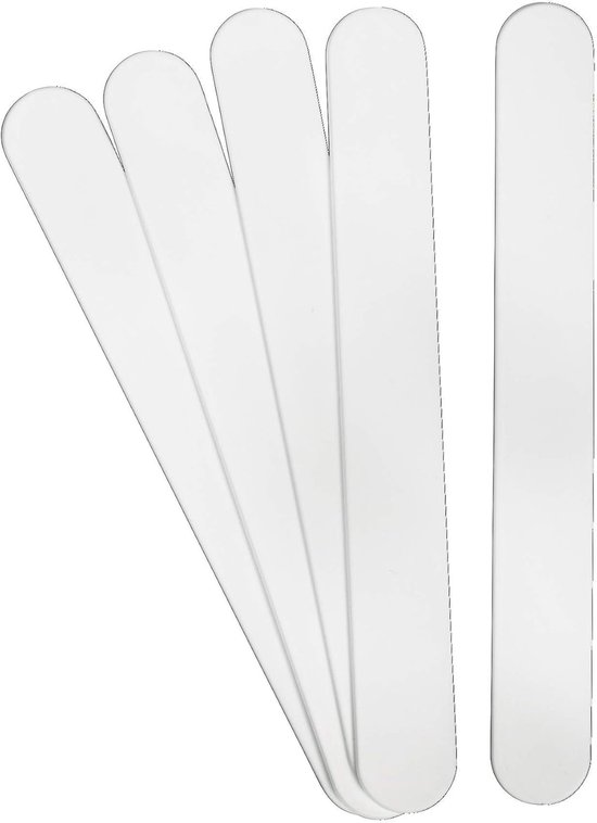 34460102 kunststof spatel, wit, 14,8 x 1,8 cm, 5 stuks, afgeronde uiteinden, voor het mengen en mengen van creatieve materialen zoals giethars, gietpoeder, enz.