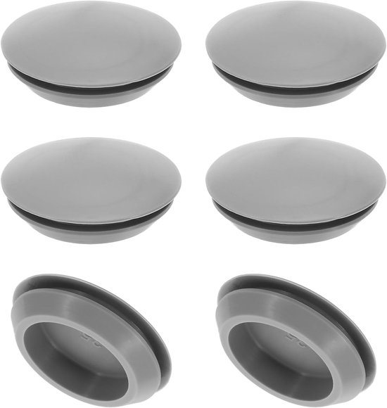 35mm Diameter Silicone Round Snap - 6pcs Type Locking Furniture Hole Plug - Button Protective Cover Cap Head - Geschikt voor 2.5-35mm Gat voor Seal Bulkhead Cylinder Hole - Grijs