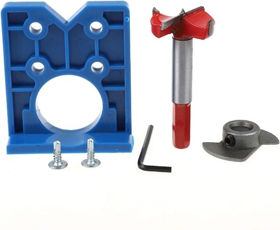 35mm Scharnier Jig Kit Scharnier Boring Boor Gat Boor Gids Locator Houtbewerking Gat Opener Saai Gat Sjabloon en Bit voor Kastdeur