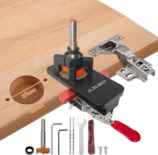 35mm Scharnierboormal, Boormal Voor Meubelconstructie Gereedschap Voor Het Afstellen Van Deurscharnieren Voor Installatie Van Verborgen Deuren Aluminiumlegering Scharniermal Houtbewerkingsgereedschap
