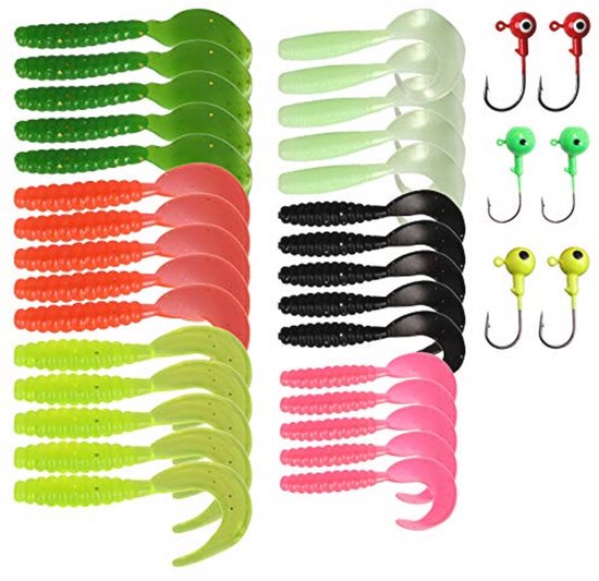 36-delige set kunstaas voor vissen met softbaits en jigheads van Merkloos