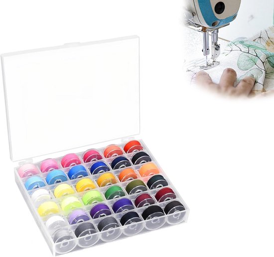 36 Kleurige Naaldspoelen van Plastic voor Naaimachines, 8 mm Binnen Diameter, Ideaal voor DIY Projecten en Creatief Naaiwerk